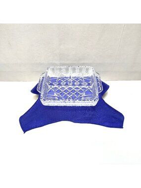 World’s Finest IMPERLUX Genuine Handcut Lead Crystal Divided Serving Dish 1970s
